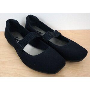 Anne Klein Sport Blue Rhinestone Slip On Small Wedge Flats Shoes Size 8.5 M